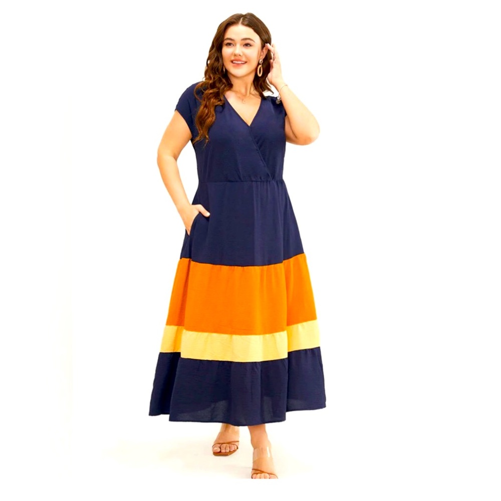 BloomChic color block midi dress